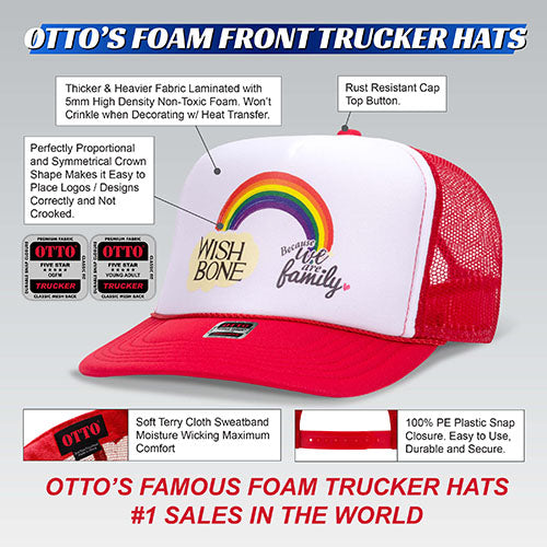 OTTO CAP 5 Panel High Crown Mesh Back Trucker Hat