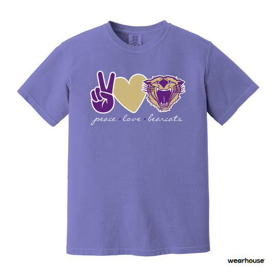 Comfort Colors Peace. Love. Bearcats. T-Shirt