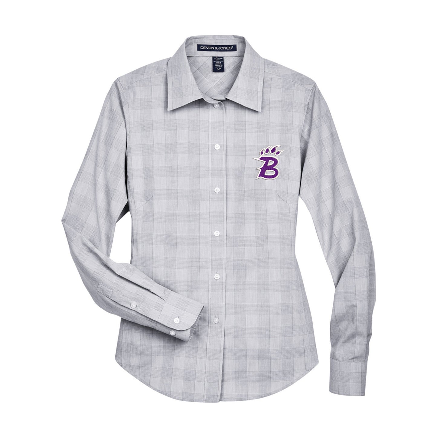 Embroidered B-Paw Women's Glen Plaid Woven Shirt