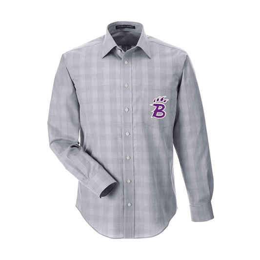 Embroidered B-Paw Men's Glen Plaid Woven Shirt